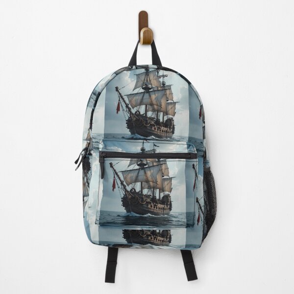 Item preview, Nautical Majestic Pirate Ships Maritime Art Ocean Journey designed and sold by ART ATTACK ZONE.