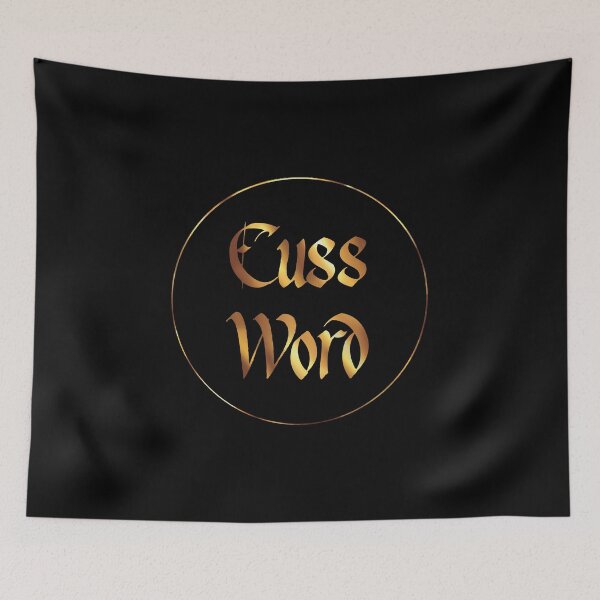 Item preview, Gold Cuss Word Funny Calligraphy  designed and sold by Skull Fern.
