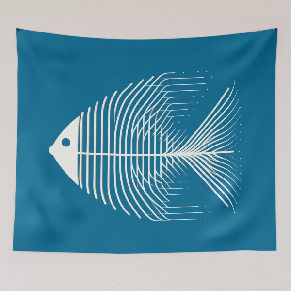 Item preview, High, Classic, Abstract Fishbone, Sea Blue, Big Pattern designed and sold by GaborSkeleton.