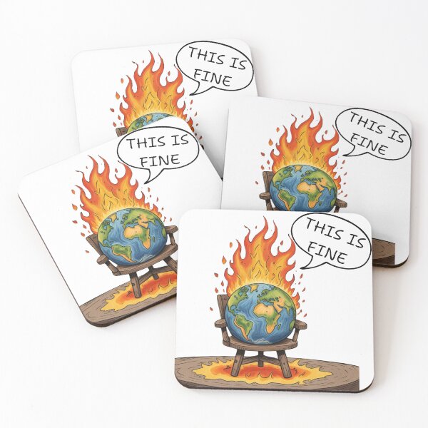 Item preview, Earth on Fire: "This is fine" designed and sold by VeryGoodFiber.