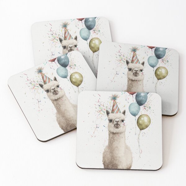 Item preview, Alpaca Birthday Design Party Hat and Balloons designed and sold by TringTringCards.