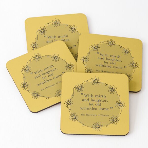 Item preview, With Mirth and Laughter The Merchant of Venice Shakespeare Quote designed and sold by WilfredsWords.