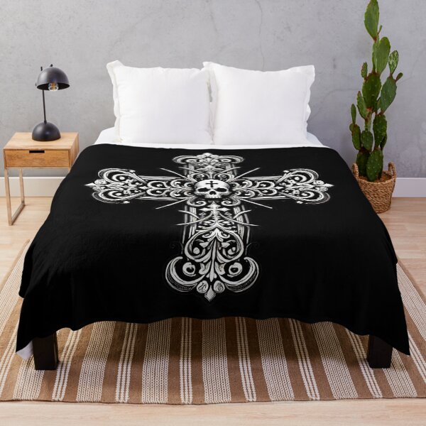 Item preview, Gothic Cross with Skull and Baroque Ornaments designed and sold by PsycheBrain.