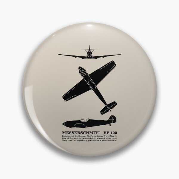 Item preview, Bf 109 German World War 2 Fighter Plane With Facts Silhouettes Infographic designed and sold by MilitaryMart.