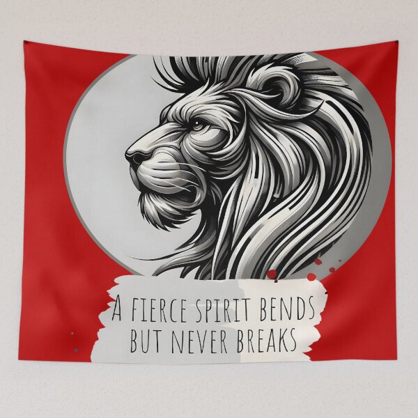Item preview, "Fierce Lion Spirit - Strength Unbroken" designed and sold by AdelkoDesigns.