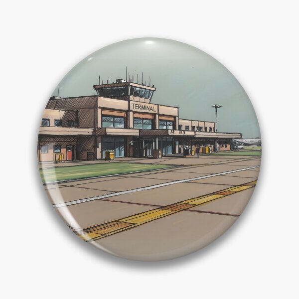 Item preview, Old Airport Terminal Building Sketch - Vintage Aviation Art designed and sold by EMairplanes.