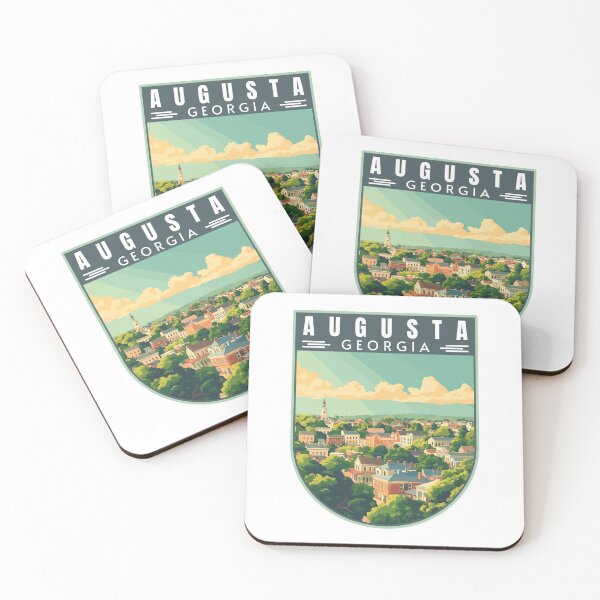 Item preview, Augusta in Georgia USA Vintage Travel Art Skyline designed and sold by MaateoDesign.