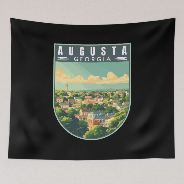 Item preview, Augusta in Georgia USA Vintage Travel Art Skyline designed and sold by MaateoDesign.
