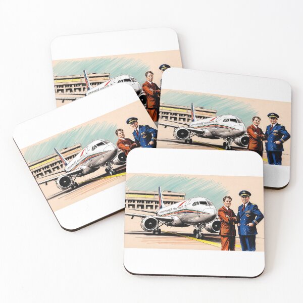 Item preview, Pilots in Front of an Airplane - Sketch Style Aviation Art designed and sold by EMairplanes.