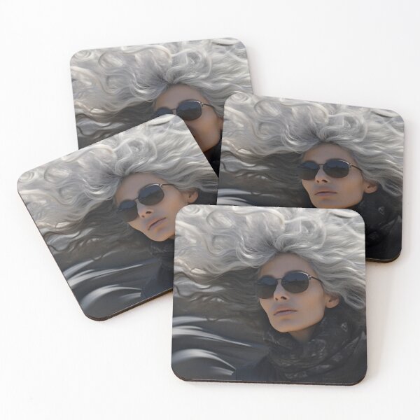 Item preview, Elegant Mature Woman with Windblown Hair designed and sold by anytka.