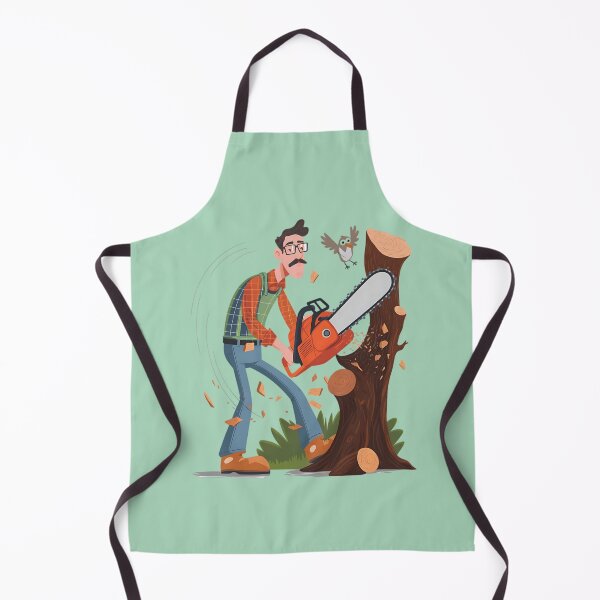 Item preview, Glasses-Wearing Lumberjack with Chainsaw designed and sold by TeeGrit.