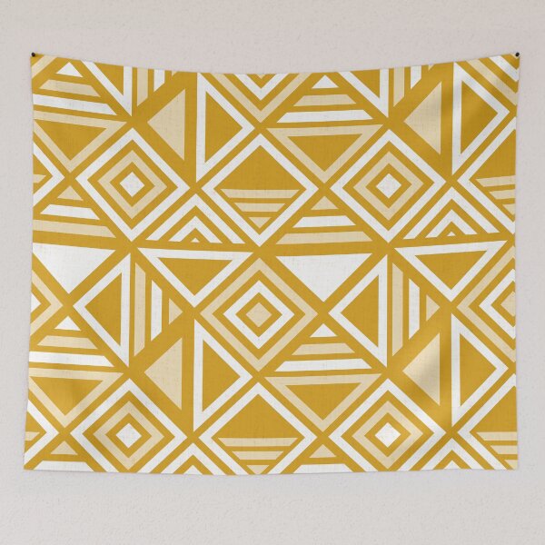 Item preview, Geometric Diamonds - Mustard Yellow designed and sold by latheandquill.