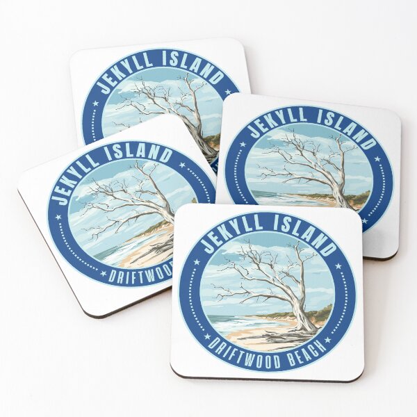 Item preview, Emblema de arte de viaje retro de la playa de madera a la deriva de la isla Jekyll en Georgia, EE. UU. designed and sold by MaateoDesign.