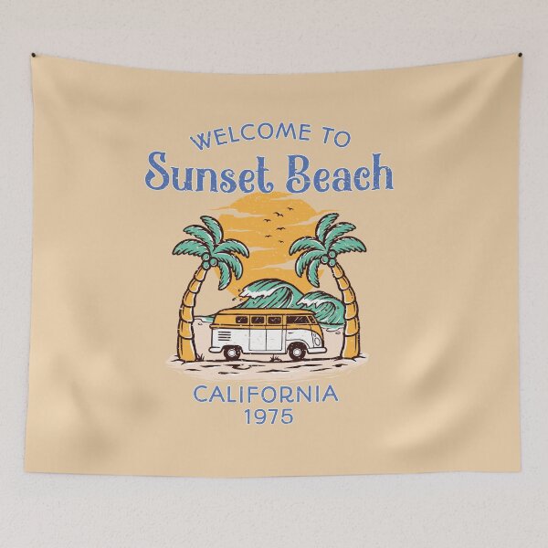 Item preview, Welcome to Sunset Beach - Vintage California Vibes designed and sold by FaeryNuff.