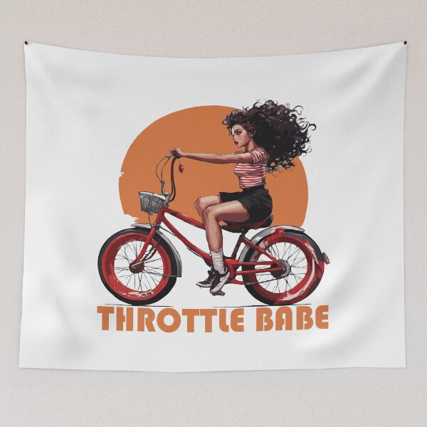 Item preview, bobber pilot clipart biker girl deco wall art designed and sold by X-ecute.