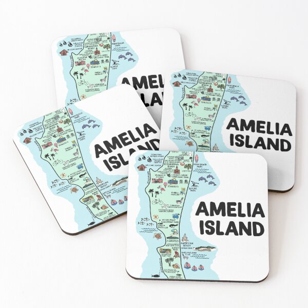 Item preview, Amelia Island Map Art designed and sold by fiberandgloss.