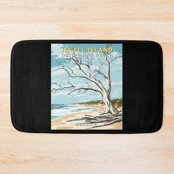 Artikelvorschau, Jekyll Island Driftwood Beach in Georgia USA Retro Reisekunst Landschaft entworfen und verkauft von MaateoDesign.