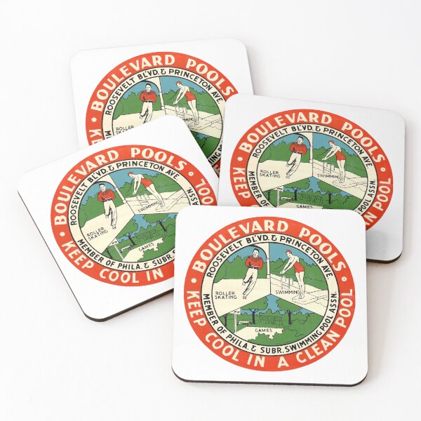 Item preview, Boulevard Pools Philadelphia Pennsylvania Roller Skating Rink Sticker Decal Label designed and sold by tislord.