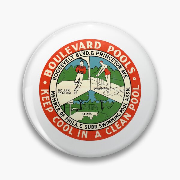 Item preview, Boulevard Pools Philadelphia Pennsylvania Roller Skating Rink Sticker Decal Label designed and sold by tislord.