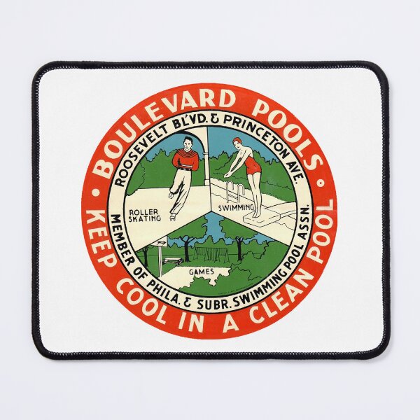 Item preview, Boulevard Pools Philadelphia Pennsylvania Roller Skating Rink Sticker Decal Label designed and sold by tislord.