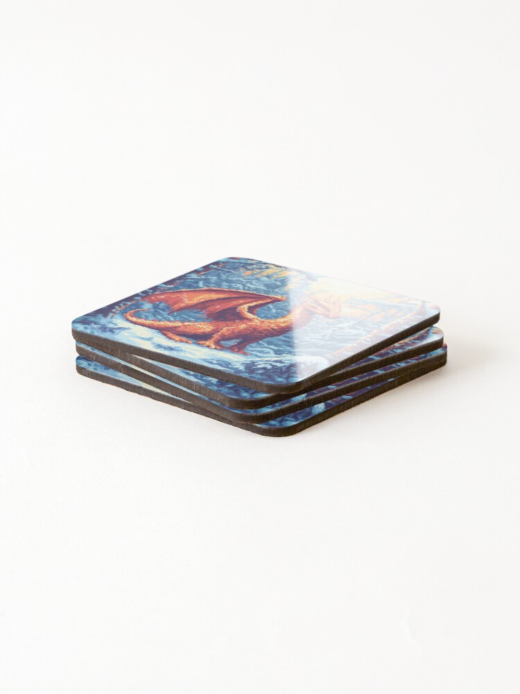 Thumbnail 4 of 5, Coasters (Set of 4), Dragon In 8bit designed and sold by Rtymer.