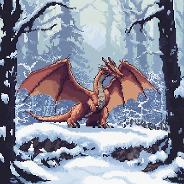 Artwork thumbnail, Dragon In 8bit by Rtymer