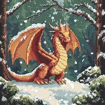 Artwork thumbnail, Dragon In 8bit by Rtymer