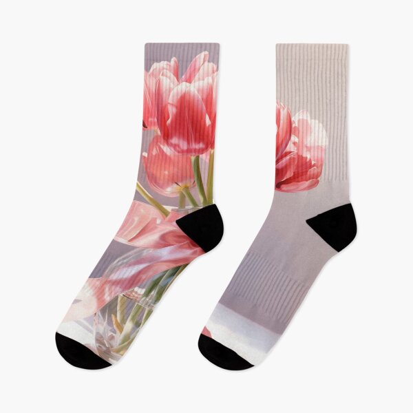 Item preview, Pink flowers arranged in a vase on a table designed and sold by anytka.