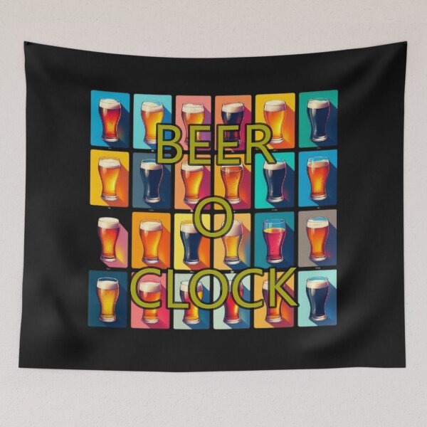 Item preview, Colorful Beer Glasses Art - Beer O'Clock designed and sold by hardingcarl2.