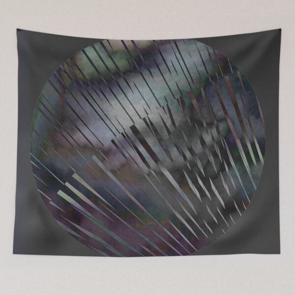 Item preview, Gray Abstract Shiny Op Art Rhythmic Watercolor Circle designed and sold by artoriginal.
