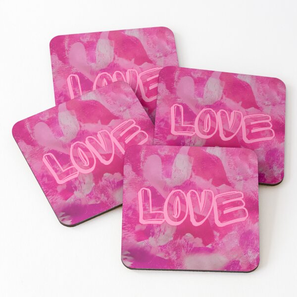 Item preview, LOVE Neon Pink Graffiti Pink Abstract Print designed and sold by FABOArt.