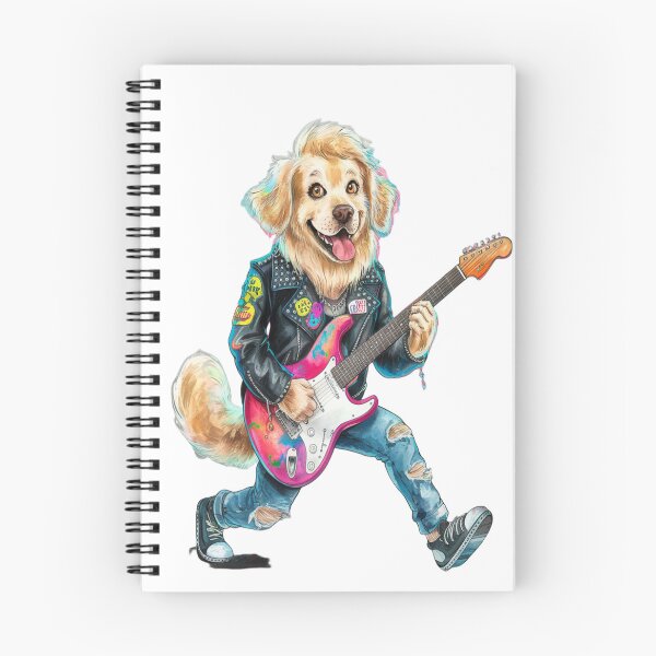 Item preview, Arte en acuarela de un golden retriever estrella de rock designed and sold by Petpixy.