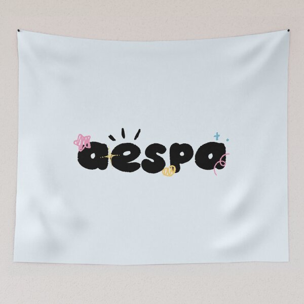 Item preview, Aespa Group Y2K Preppy Black and White Typography Design designed and sold by HELL0WBELLO.