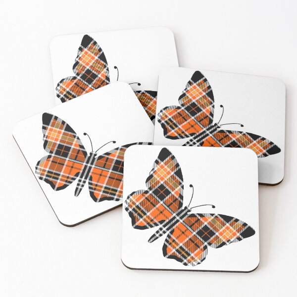 Item preview, Orange and Black Twill Plaid Monarch Butterfly 1 designed and sold by Chad K Art.