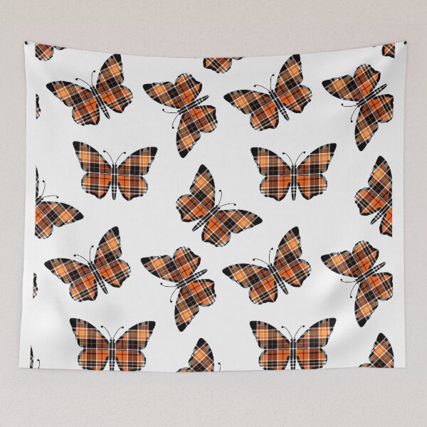 Item preview, Orange and Black Twill Plaid Monarch Butterfly 1 designed and sold by Chad K Art.