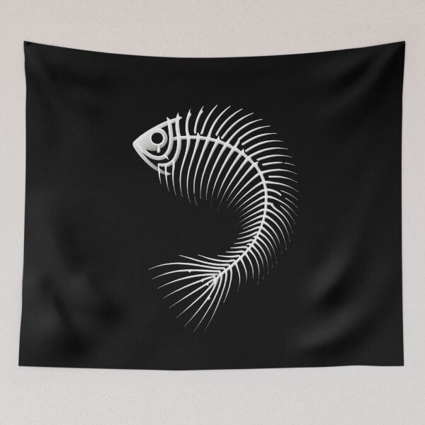 Item preview, Curved Abstract Fishbone, Black / No Background, Big Pattern designed and sold by GaborSkeleton.