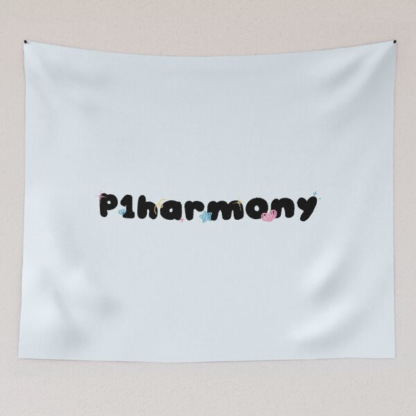 Item preview, P1Harmony Group Y2K Preppy Black and White Typography Design designed and sold by HELL0WBELLO.