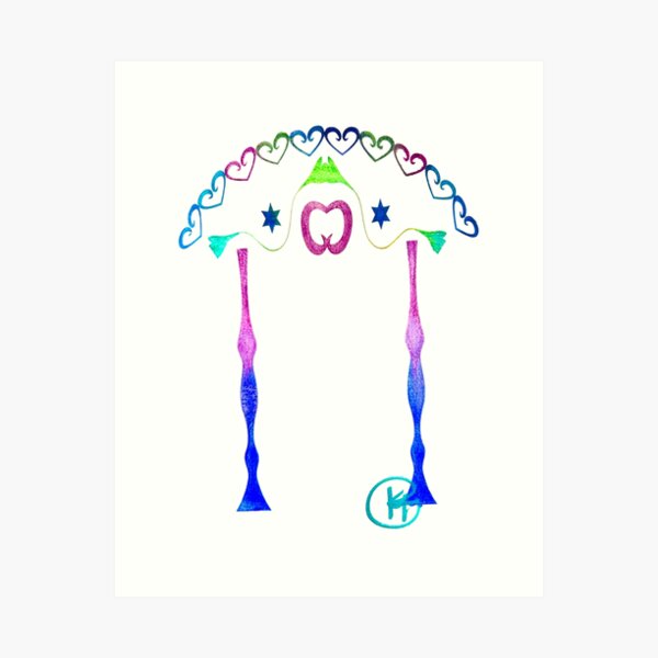 Item preview, Jewish Wedding Canopy Art designed and sold by Kalli Taub Art.