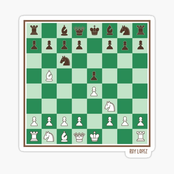 Ruy Lopez - Stratégie d'échecs - Version en vert Sticker
