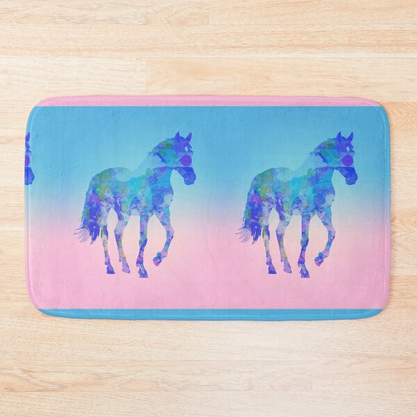 Item preview, Horse gift silhouette art pattern pink blue ombré background  designed and sold by cheekylorns.