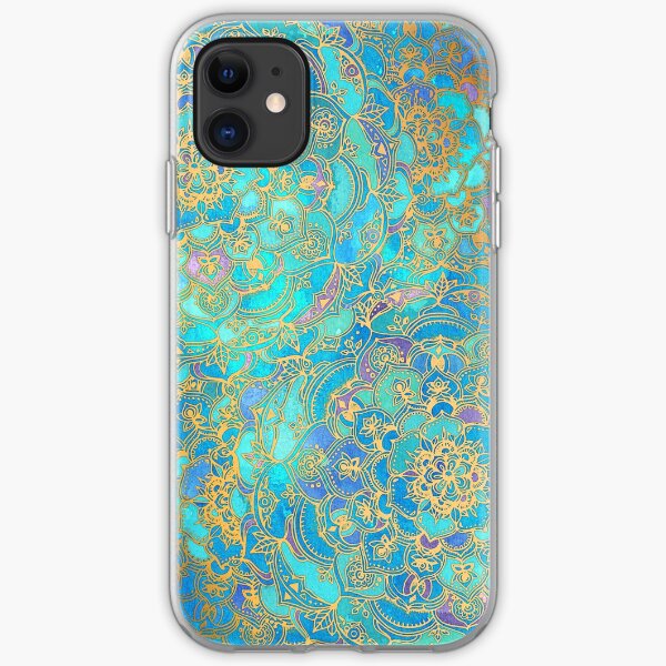 Sapphire & Jade Stained Glass Mandalas iPhone Soft Case