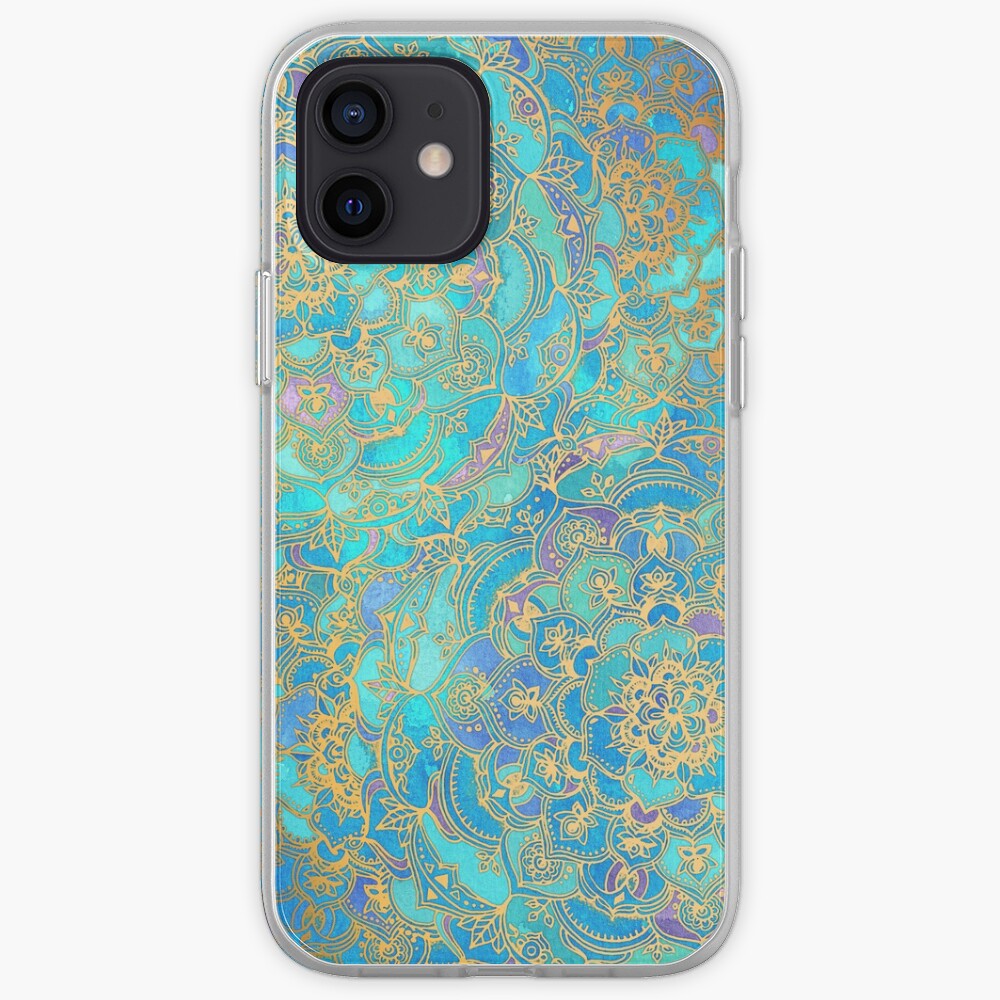 Sapphire & Jade Stained Glass Mandalas iPhone Case & Cover