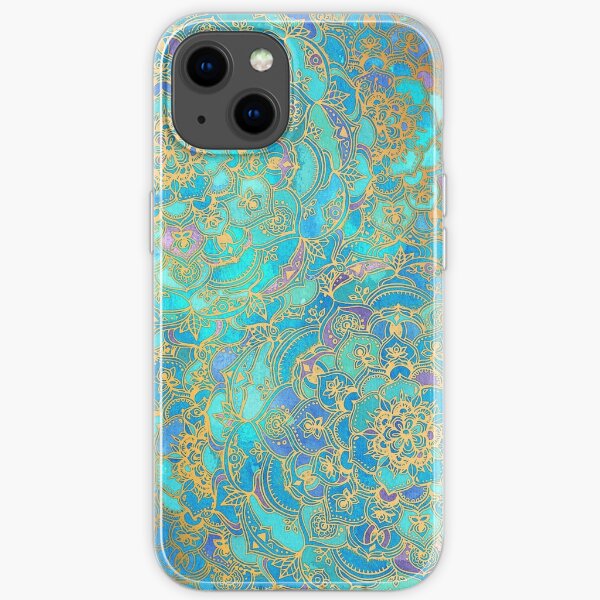 Sapphire & Jade Stained Glass Mandalas iPhone Soft Case