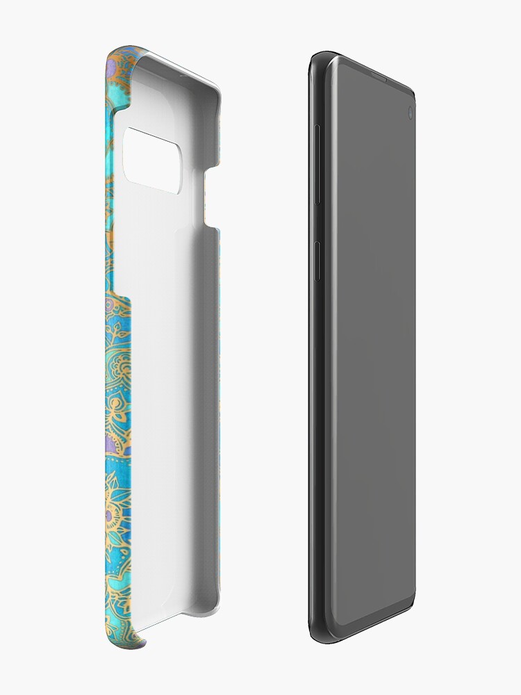 Alternate view of Sapphire & Jade Stained Glass Mandalas Case & Skin for Samsung Galaxy