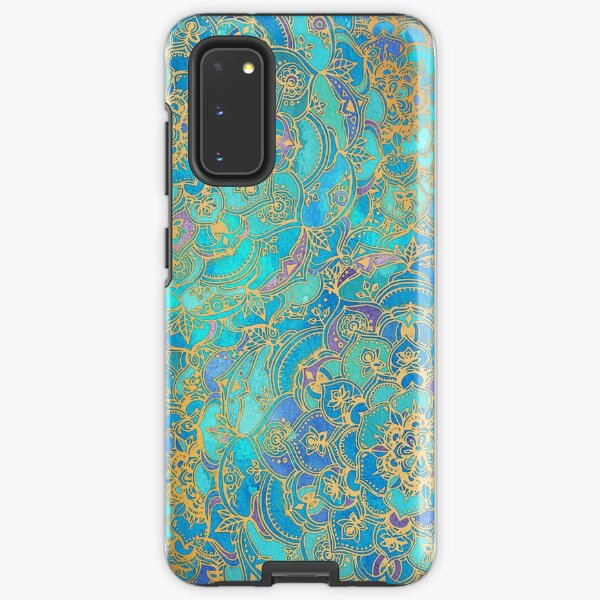 Sapphire & Jade Stained Glass Mandalas Funda resistente para Samsung Galaxy