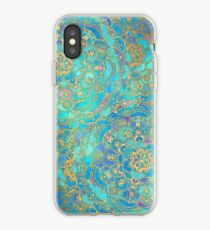 Sapphire & Jade Stained Glass Mandalas iPhone Case