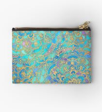 Sapphire & Jade Stained Glass Mandalas Studio Pouch