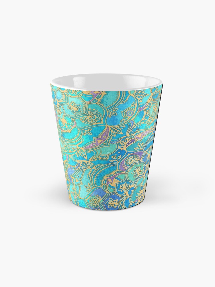 Alternate view of Sapphire & Jade Stained Glass Mandalas Mug