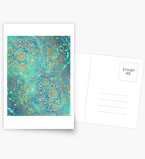 Postales Sapphire & Jade Stained Glass Mandalas