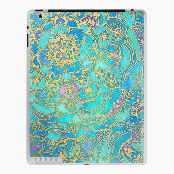 Sapphire & Jade Stained Glass Mandalas iPad Skin